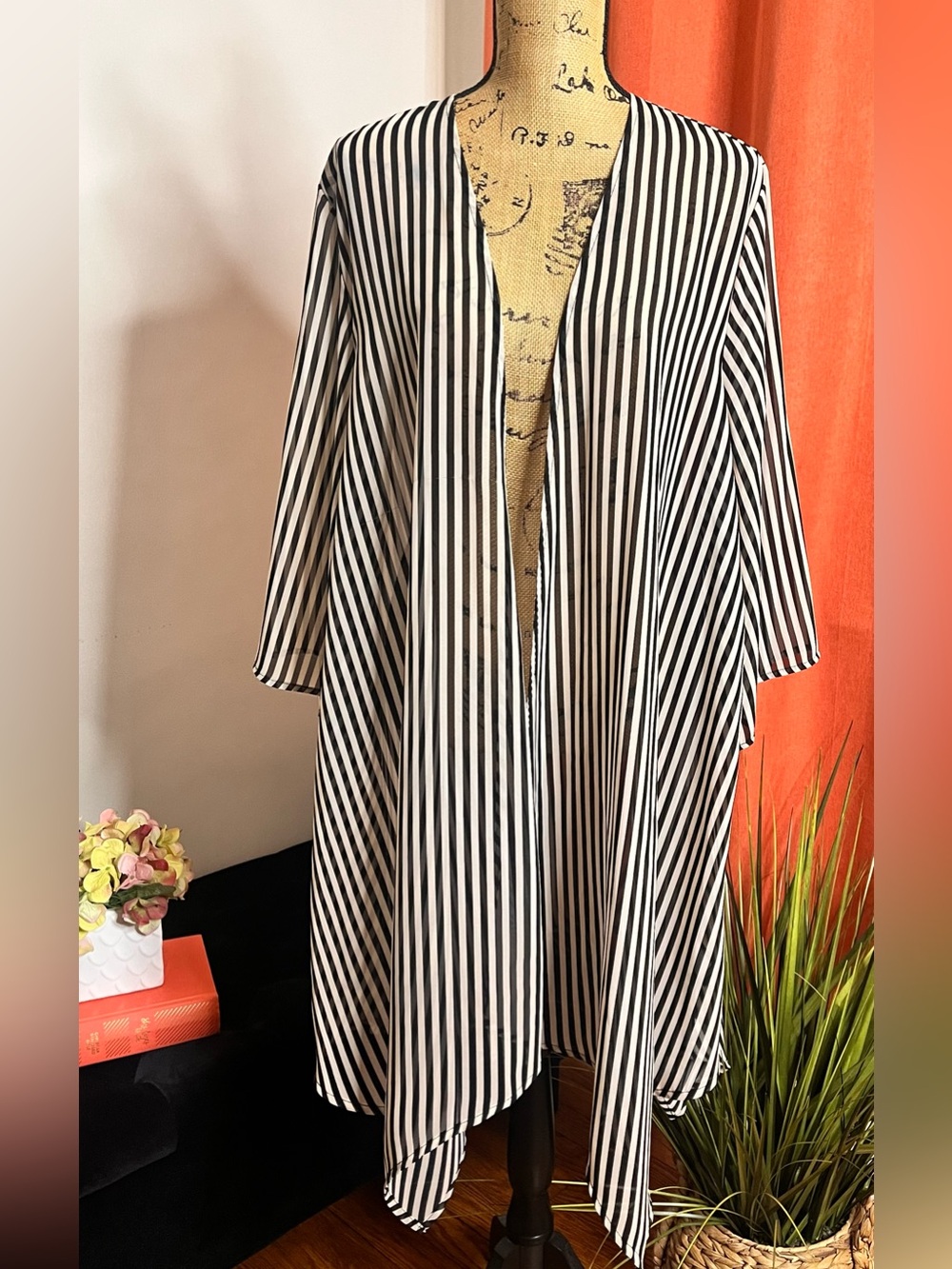 TorridVertical Stripe Open Front Kimono